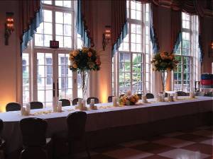 Yellow themed bridal party table